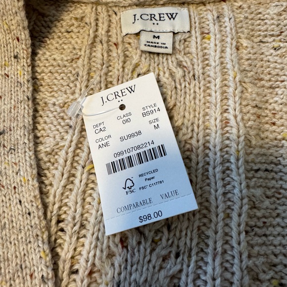 J.Crew Donegal Cable Cardigan NWT - Picture 2 of 4